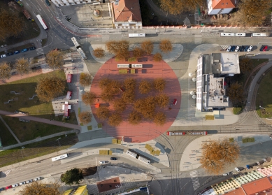 Mendlovo náměstí v novém - rušný dopravní uzel se promění - Vizualizace - foto: CHKAA