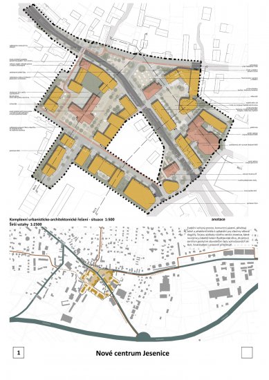 Nové centrum Jesenice - výsledky užší soutěže o návrh - foto: MS plan s.r.o.