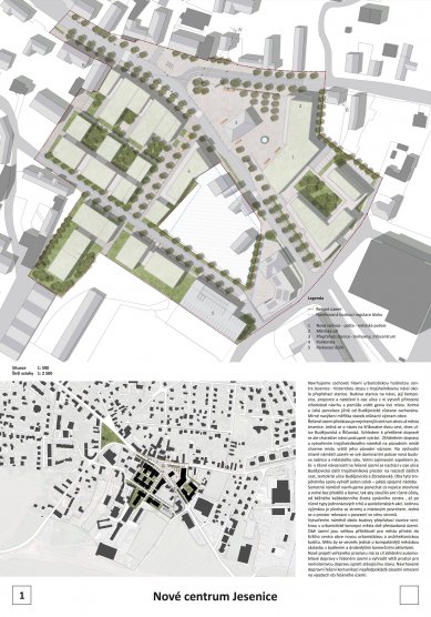 Nové centrum Jesenice - výsledky užší soutěže o návrh - foto: CASUA, spol. s r.o.