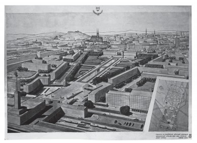 Zemřel brněnský architekt a urbanista Josef Němec - Josef Němec, rozšířené centrum Brna, závěrečná studentská práce, 1953