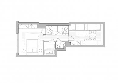 Soutěž Interiér roku vyhrál Mezonet 69 od studia No Architects - Půdorys horního podlaží