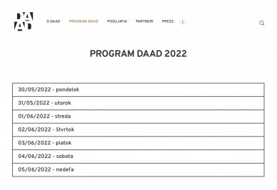 DAAD 2022 v Bratislavě  - online program