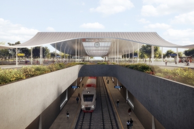 The Railway Administration has selected the design of the Dlouhá Míle terminal for the airport line - foto: Pavlíček Hulín architekti a AFRY