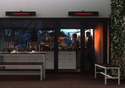 Infratopidla HEATSCOPE®: high performance and unique timeless design. What creates an ambient atmosphere? - HEATSCOPE® PURE
