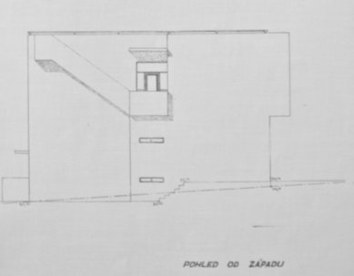 Antonín Fric mladší – cesta z Nuslí k Le Corbusierovi a do Seattle - Západní fasáda na plánu vily v ulici Pod Kostelem - foto: stavební archiv Prahy 6