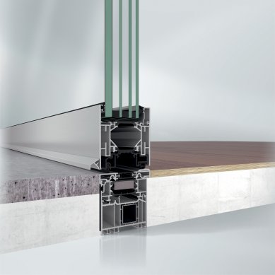 The Schüco FireStop platform offers new fire-resistant doors for outdoor use as well - Whether it is a threshold with automatic threshold sealing or with inserted profile, brush sealing or balloon sealing, Schüco FireStop ADS 90 FR 30-CE doors offer the perfect solution to meet every requirement.