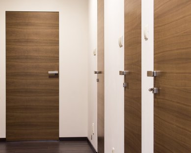 Nine reasons to install doors with hidden frames DORSIS - Dorsis Fortius 52 - the frame and hinges are hidden, only a thin gap between the wall and the door leaf is visible.