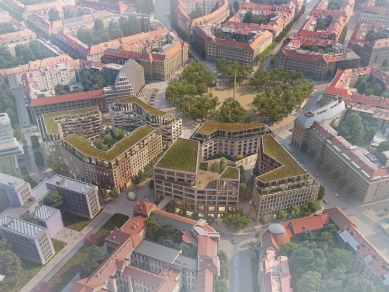 Dostavba 4. kvadrantu Vítězného náměstí - návrhy pěti finalistů - foto: Tým 15: Pavel Hnilička Architects+Planners (ČR) + Baumschlager Eberle Architects (A)