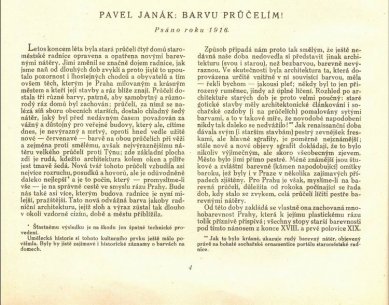 Pavel Janák: Barvu průčelím - foto: archiv redakce