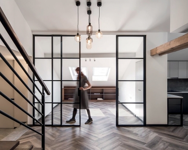 Glass partition DORSIS DIGERO – a sophisticated solution that separates the kitchen from other parts of the apartment