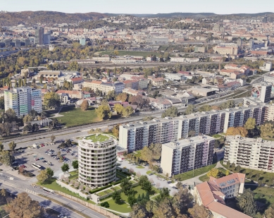 Domoplan will build an apartment building in Brno's Komárov in the shape of an ellipse