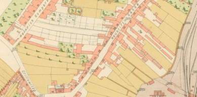 Restoration of the Migot Family Tombstone - Excerpt from the cadastral plan of Brno from 1906 with the object Nové sady 28, where the company Filip Migot operated until its liquidation in the 1950s.