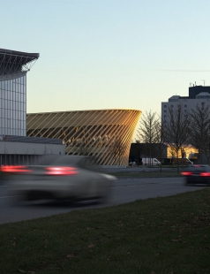 The track cycling and athletics hall in Brno will take the form of a wooden pavilion