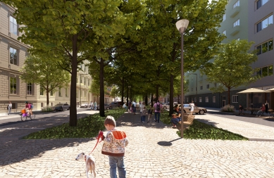 The modification of Brno's Kapitán Jaroš Street will offer more space for relaxation and reduce the number of cars - foto: KAM Brno