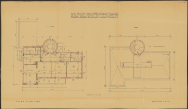 The Story of Villa Wittal - Construction documentation for the Wittal villa by Heinrich Blum from February 1932, floor plan of the apartment on the upper floor and roof, revised version. Archive of the City of Brno, fund B1/49 Hroznová 39