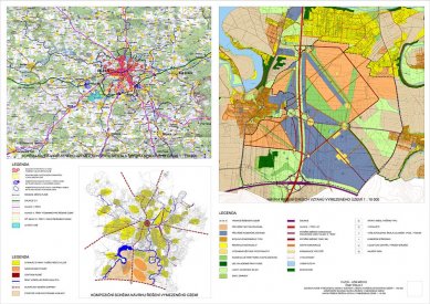 Výsledky urbanistické soutěže Plzeň - Jižní město - Návrh č. 2 - Výkres č. 1 Širší vztahy - foto: © S.P.S., architekti, s.r.o.
