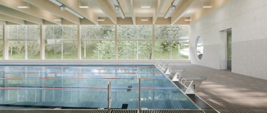 The competition for the design of a covered swimming pool in Havlíčkův Brod was won by the studio Aoc architekti - foto: Aoc architekti
