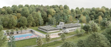 The competition for the design of a covered swimming pool in Havlíčkův Brod was won by the studio Aoc architekti - foto: Aoc architekti