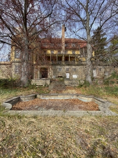 Potomci rodiny Löw-Beer vypsali odměnu milion korun za nalezení ztracené sochy - Uliční průčelí vily, současný stav - foto: Michal Doležel