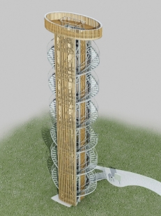 The lookout tower on Jitrovník hill in Šluknov in Děčín will open in September - foto: Tomáš Beneš architekt