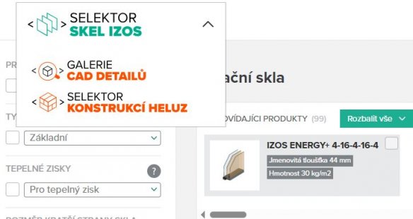 The IZOS skeleton selector will help with choosing the appropriate glazing