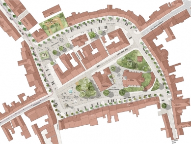 Český Brod pokračuje v přípravě rozsáhlé obnovy náměstí v historickém centru - foto: ATELIER 111 architekti