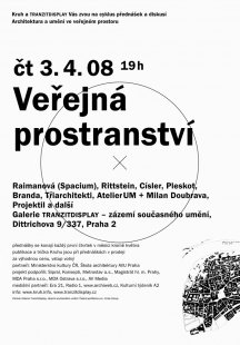 Pozvánka na přednášku Kruhu o veřejných prostranstvích - Plakát k letošní druhé přednášce nazvané Veřejná prostranství. - foto: KRUH, o.s.