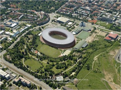 Stadion za Lužánkami má být připraven v roce 2012 - foto: Architekti Hrůša a spol.