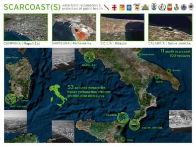 Čestná uznání za projekty v Belgii, Itálii a Srbsku - Luigi Centola: Rekultivace nábřeží, Itálie<br>National Land Reclamation Program: €30 billion for 53 polluted sites, 11 waterfronts: Campania, Sardinia, Sicily, Calabria, Puglia.