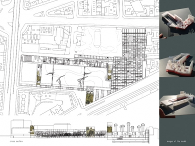 Cena “Next Generation” pro mladé architekty ze Sri Lanky, Španělska a Finska - Ana Castillo a Lieven De Groote: Městský ekologický a ekonomický katalyzátor v Madridu<br>General situation plan and cross section.