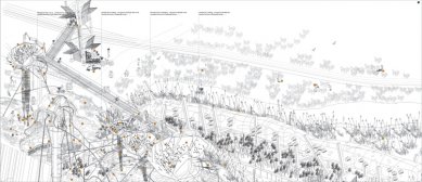 Cena “Next Generation” pro mladé architekty ze Sri Lanky, Španělska a Finska - Semini Pabodha Samarasinghe: Production and ecological cluster, New Haven, UK<br>Isometric view: top portion.