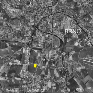 Urbanist massacre in the south of Brno in Přízřenice - <Location of the proposed site within the city> - foto: Doc. Ing.arch. Jan Mužík, CSc.