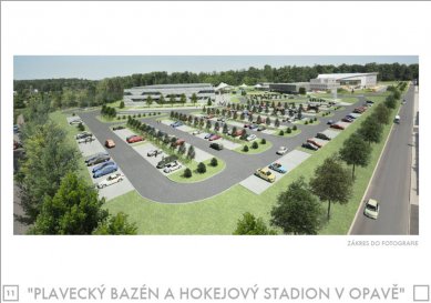 Plavecký a hokejový stadion v Opavě - výsledky soutěže - odměna - soutěžní návrh č. 2<br>Autor: ATIP a.s., Trutnov<br>Spolupráce: Ing.arch. Martin Vokatý, Trutnov; Ing. Vladimír Vokatý; Ing.arch. Vojtěch Kopal; MgA. Michal Kopecký; MgA. Pavel Ševců