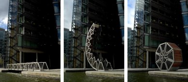 Fascinující realizace designéra Thomase Heatherwicka - Rolling Bridge, Paddington Basin, Londýn - foto: heatherwick.com