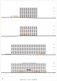 Městský dům Dobříš - 3. místo - Pohledy - foto: htsA/herman tomášek seidl architekti - Ing. arch. Aleš Tomášek, Robert Seidl, Ing. arch. Ivo Herman