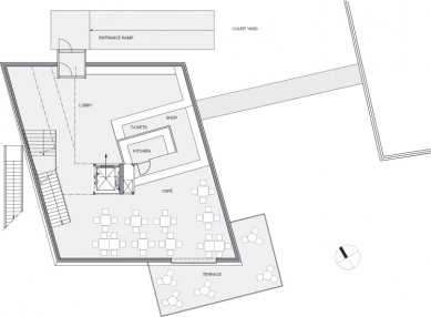 V norském Hamarøy bude otevřeno Centrum Knuta Hamsuna od Stevena Holla - Půdorys 1NP - foto: Courtesy Steven Holl Architects