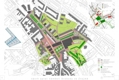 Results of the Competition for the Renovation of Freedom Square in Znojmo - 2nd place: Ing. arch. Zdeněk Zavřel, Ing. arch. Hana Seho and Ing. Josef Mádr