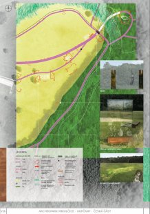 Výsledky soutěže Archeopark Mikulčice – Kopčany – Česká část - 1. cena – Ing. Markéta Veličková, Ing. arch. Jan Cyrany, Ing. Petr Velička, Ing. arch. David Prudík, MgA. Jitka Calabová