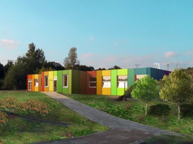 In Rychnov, there is the first mobile kindergarten, three times cheaper than a traditional one - Proposal - variant with a facade made of high-pressure laminate - foto: KOMA MODULAR CONSTRUCTION s.r.o.