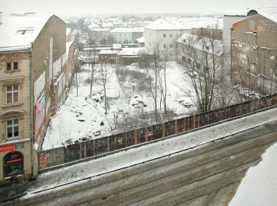 Středoevropské forum Olomouc - architektonická studie - Staveniště SEFO, 2008 - foto: © Muzeum umění Olomouc