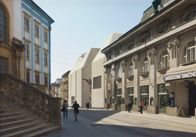 Středoevropské forum Olomouc - architektonická studie - SEFO, pohled od náměstí Republiky - foto: © Design4function s.r.o.