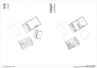 Výsledky soutěže na kulturní centrum v Rožnově pod Radhoštěm - 1. cena - Půdorys 2NP a 3NP - foto: KUBA & PILAŘ architekti