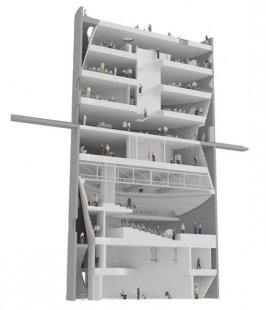 Soutěžní návrh lezeckého centra v Amsterdamu od NL architects - foto: NL architects
