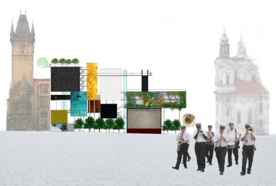 Jitka Mólerová – Dostavba Staroměstského náměstí - Pohled přední - materiály