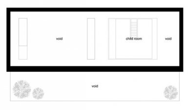 Dům v Hirošimě od Shinichi Ogawa - Půdorys patra - foto: Shinichi Ogawa & Associates