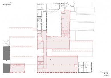 ﻿Přestavba textilky v Dannenbergu od Volker Staab - Půdorys 1.np - foto:  Volker Staab Architekten