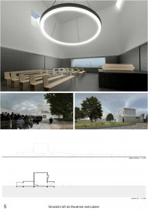 Results of the competition 'Mourning Hall in Roudnice nad Labem' - 1. price (100,000 CZK) - proposal no. 100 (received 12 points) - foto: A.D.N.S. s. r. o.