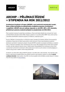 ARCHIP - přijímací řízení + stipendia na rok 2011/2012 - foto: ARCHIP