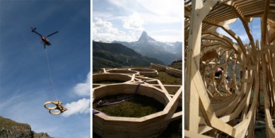 Dřevěný pavilon pod Matterhornem od studentů EPFL - foto: alice studio