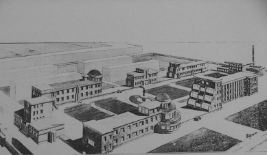 Královéhradecký architekt a urbanista Oldřich Liska - Oldřich Liska, soutěžní projekt Okresní nemocnice v Hradci Králové, 1923 - foto: archiv autora